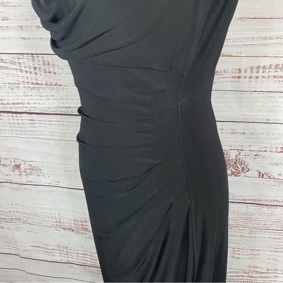 Lauren Ralph Lauren black scoop neck bodycon size 4‎ midi dress - Picture 6 of 10